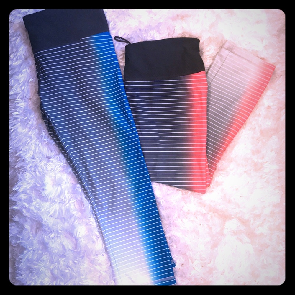 Gap Fit Stripped Ombré Workout Leggings